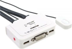 InLine® KVM Switch, 2-fach, DVI-D, USB, mit Audio, integr. Kabel - 61613I 1