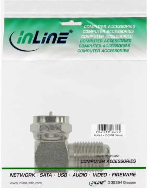 InLine Złącze F kątowe 90° męskie - żeńskie metalizowane (69807) 2