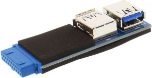 InLine 2 x USB 3.0 - 19-pin Czarno-niebieski (33444A) 1