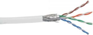 InLine Patchcord sieciowy SF/UTP, Cat.5e, AWG26, CCA, PVC, biały, 100m (72099W) 1