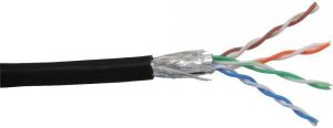 InLine Patchcord sieciowy SF/UTP, Cat.5e, AWG26, CCA, PVC, czarny, 100m (72099S) 1