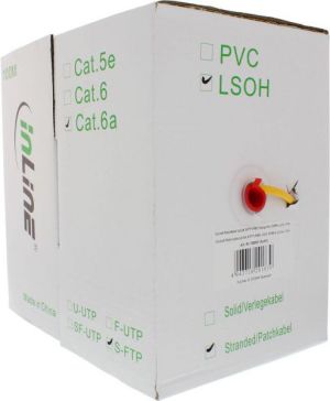 InLine Kabel instalacyjny S/FTP, PiMF, Cat.6A, halogen free, 500MHz, żółty 100m (76899Y) 2