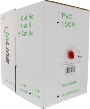 InLine Kabel instalacyjny S/FTP, PiMF, Cat.6A, halogen free, 500MHz, biały 100m (76899W) 2