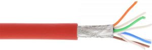 InLine Kabel instalacyjny S/FTP, PiMF, Cat.6A, halogen free, 500MHz, czerwony 100m (76899R) 1