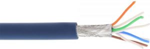 InLine Kabel instalacyjny S/FTP, PiMF, Cat.6A, halogen free, 500MHz, niebieski 100m (76899B) 1