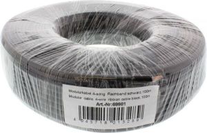 InLine Modularny kabel 4 żyły, czarny, 100m, pierścień (69981) 2