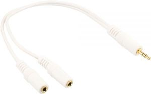 Kabel InLine Jack 3.5mm - Jack 3.5mm x2 0.1m biały (99300G) 1
