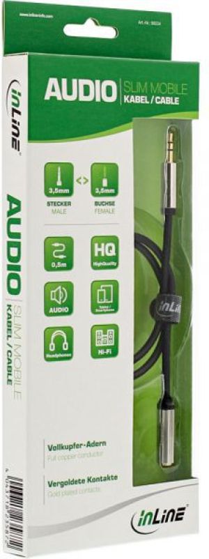 Kabel InLine Jack 3.5mm - Jack 3.5mm 0.5m srebrny (99234) 2