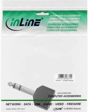 Adapter AV InLine Audio 6.3mm jack męski Stereo - 2x 3.5mm jack żeński Stereo (99304) 2