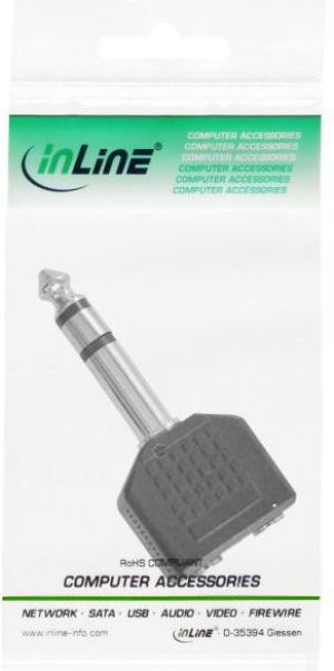 Adapter AV InLine Audio 6.3mm jack męski Stereo - 2x 3.5mm jack żeński Stereo (99304) 3