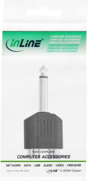 Adapter AV InLine Jack 6.3mm - RCA (Cinch) x2 czarny (99339) 2