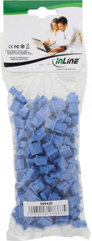 InLine Osłona przeciwkurzowa do gniazda RJ45 niebieska 100szt. (59942D) 3