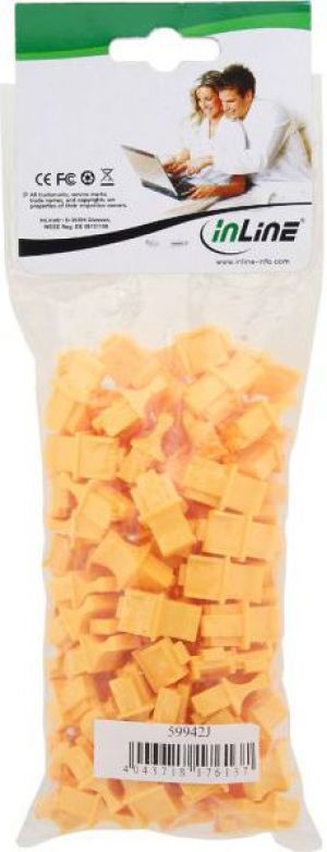 InLine Osłona przeciwkurzowa do gniazda RJ45 żółta 100szt. (59942J) 3