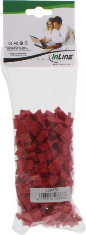 InLine Osłona przeciwkurzowa do gniazda RJ45 czerwona 100szt. (59942K) 3