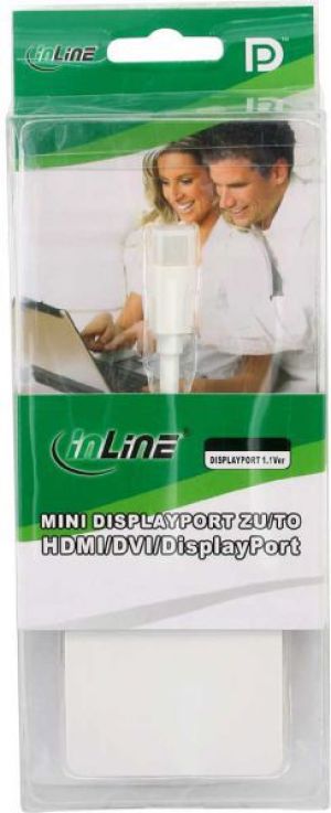 Adapter AV InLine DisplayPort Mini - DisplayPort - HDMI - DVI biały (17195I) 3