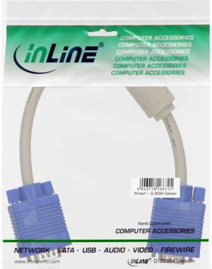 Kabel InLine D-Sub (VGA) - D-Sub (VGA) 0.3m niebieski (17803) 2
