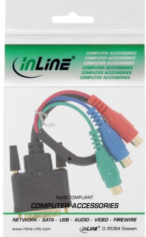 Kabel InLine DVI-I - RCA (Cinch) x3 0.15m czarny (17900E) 2