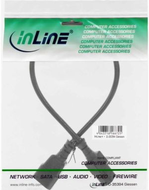 Kabel zasilający InLine 3 Pin IEC C13 - C14 0.5m (16605) 2