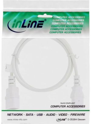 Kabel zasilający InLine 3pin IEC M/F 1m (16631W) 2