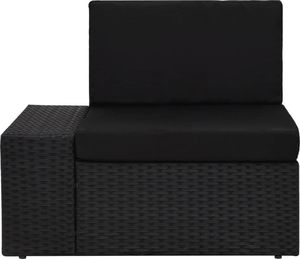 vidaXL 5-cz. ogrodowy zestaw wypoczynkowy, poduszki, czarny rattan PE 3