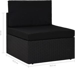 vidaXL 5-cz. ogrodowy zestaw wypoczynkowy, poduszki, czarny rattan PE 4