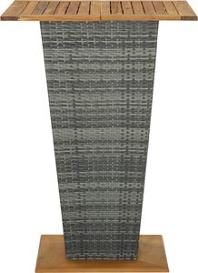 vidaXL 5-cz. zestaw barowy do ogrodu, z poduszkami, rattan PE, szary 4