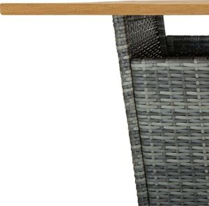 vidaXL 5-cz. zestaw barowy do ogrodu, z poduszkami, rattan PE, szary 6