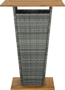 vidaXL 9-cz. zestaw barowy do ogrodu, z poduszkami, rattan PE, szary 3