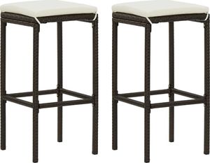 vidaXL 3-cz. zestaw mebli barowych do ogrodu, z poduszkami, brązowy 2