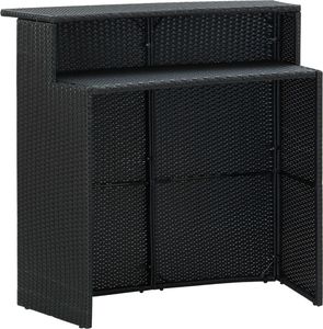 vidaXL 4-cz. zestaw barowy do ogrodu, z poduszkami, rattan PE, czarny 4