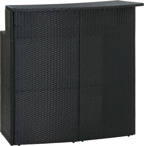 vidaXL 4-cz. zestaw barowy do ogrodu, z poduszkami, rattan PE, czarny 5