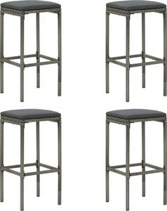 vidaXL 5-cz. zestaw mebli barowych do ogrodu, z poduszkami, szary 2