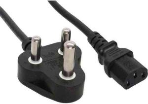 Kabel zasilający InLine Typ D Południowa Afryka RPA 5A - IEC connector 1.8m (16652R) 1