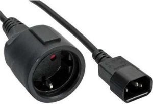 Kabel zasilający InLine C14 plug - German Typ F socket czarny 1m (16659A) 1