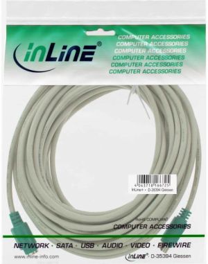 InLine Kabel przedłużacz PS/2 męski - żeński szary, zielone złącza 10m (13340G) 2