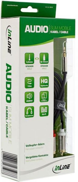 Kabel InLine Jack 3.5mm - RCA (Cinch) x2 10m srebrny (99240) 2