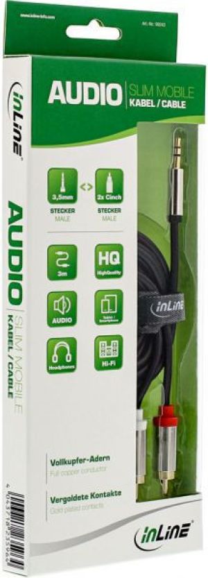 Kabel InLine Jack 3.5mm - RCA (Cinch) x2 3m srebrny (99243) 2