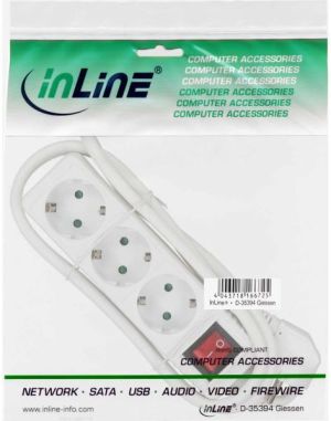 Listwa zasilająca InLine 3 gniazda 1.5 m biała (16431T) 2