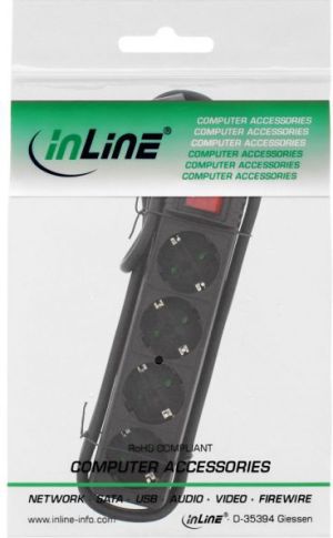 Listwa zasilająca InLine 4 gniazda 1.5 m czarna (16441D) 2