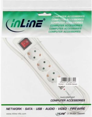 Listwa zasilająca InLine 3 gniazd 1.5 m biała (16451R) 2
