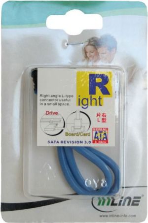 InLine SATA - SATA, 0.3m, Niebieski (27703R) 2