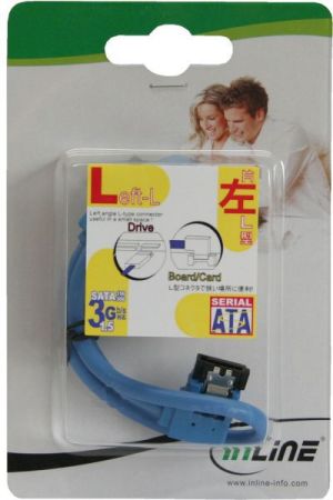 InLine SATA - SATA, 0.3m, Niebieski (27703L) 2