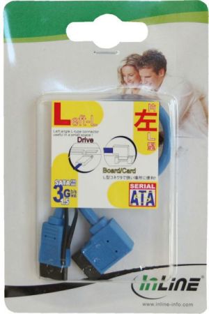 InLine SATA - SATA, 0.15m, Niebieski (27701L) 2