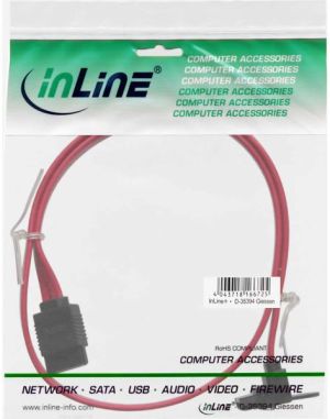 InLine SATA - SATA, 0.5m, Czerwony (27305W) 2