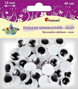 Titanum Oczy samoprzylepne bez rzęs 15mm okrągłe 40szt 1