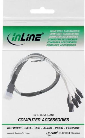InLine SFF 8643 - SATA x4, 0.5m, Szary (27630A) 2