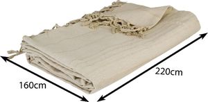 Atmosphera Narzuta na łóżko 160x220 frędzle beżowa 3