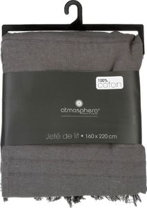 Atmosphera Narzuta na łóżko 160x220 frędzle grafit 2