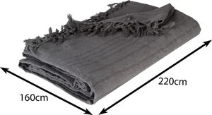 Atmosphera Narzuta na łóżko 160x220 frędzle grafit 3