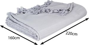 Atmosphera Narzuta na łóżko 160x220 frędzle szara 3